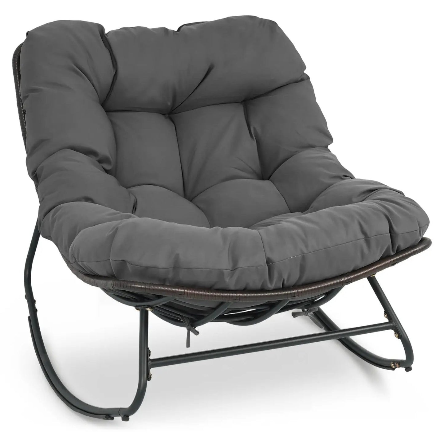 Papasan Rocking Chair with Thick Cushion Outdoor