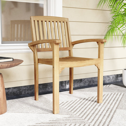 Outdoor Patio Chair with Slatted Seat and Curved Seat - Tampa Home & Garden Store