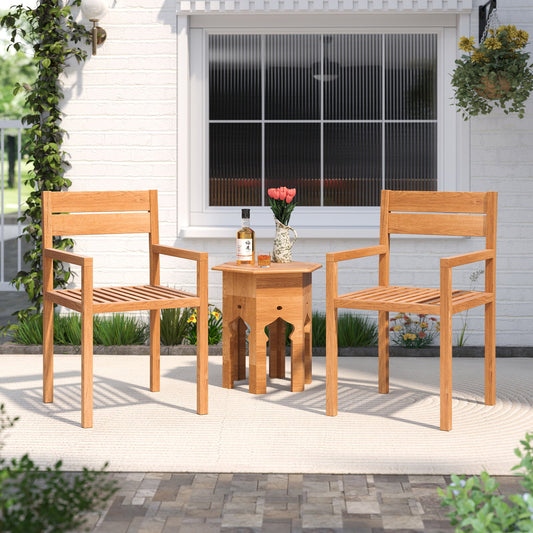 Outdoor Patio Dining Teak Wood Armchair - Tampa Home & Garden Store