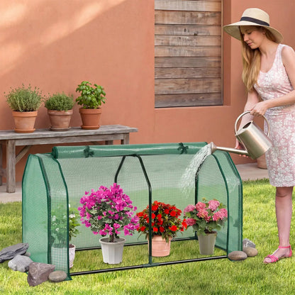 Portable Mini Greenhouse With PE Cover and Door