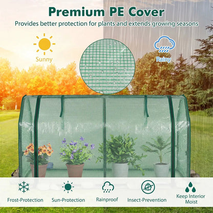 Portable Mini Greenhouse With PE Cover and Door