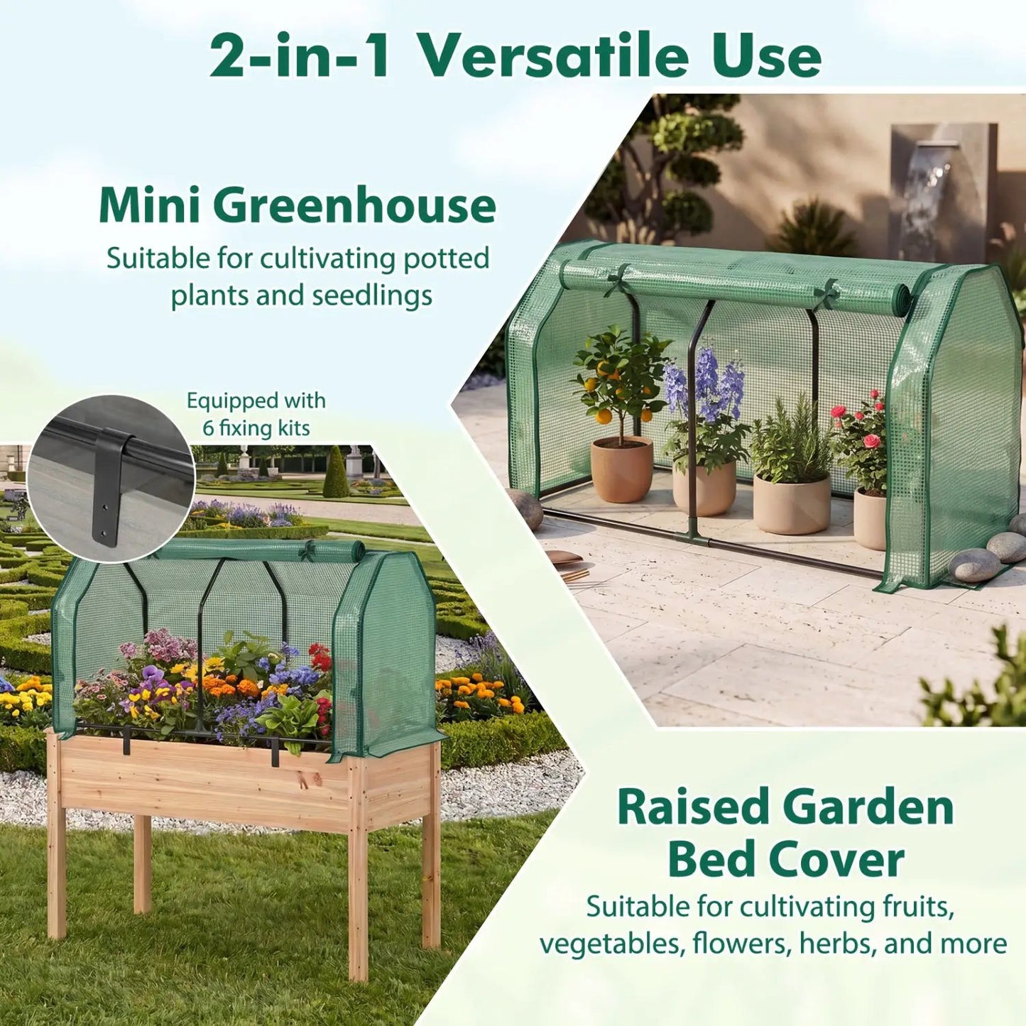 Portable Mini Greenhouse With PE Cover and Door