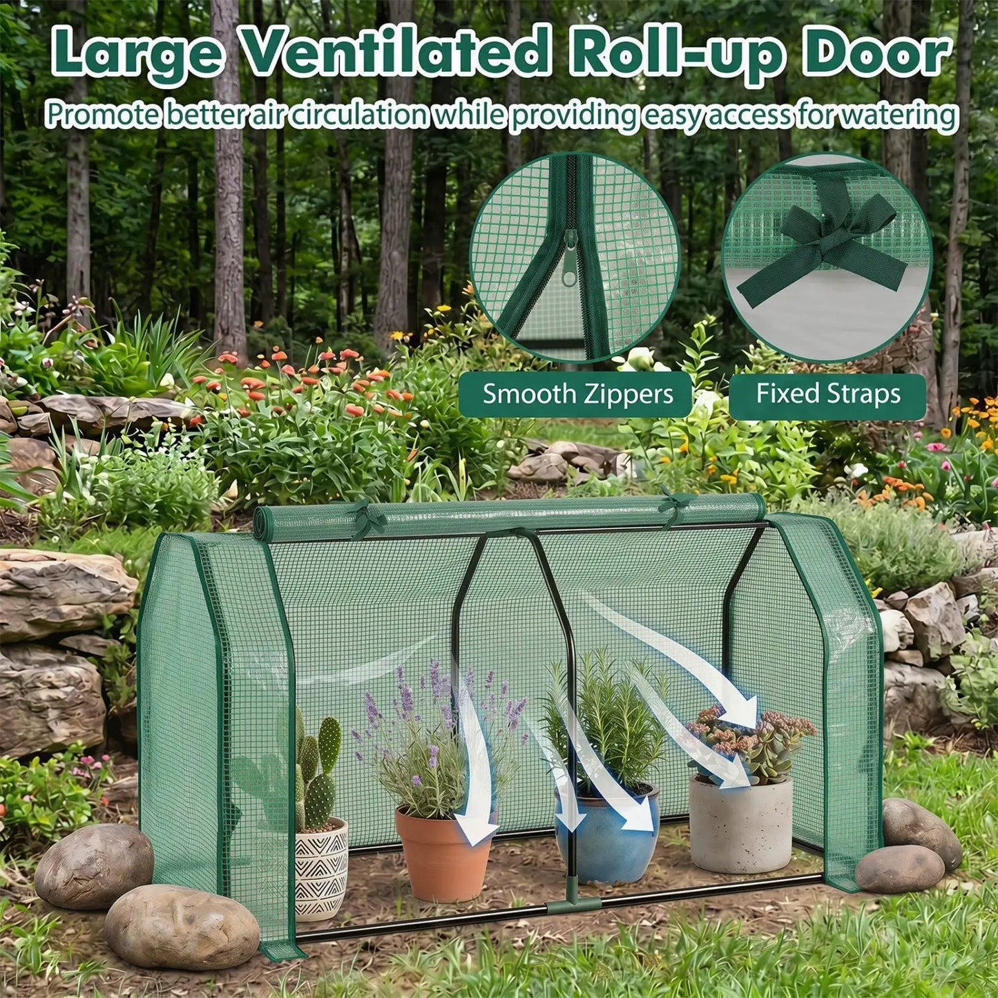 Portable Mini Greenhouse With PE Cover and Door