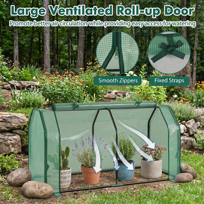 Portable Mini Greenhouse With PE Cover and Door
