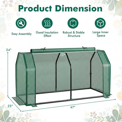 Portable Mini Greenhouse With PE Cover and Door