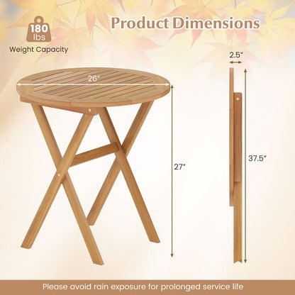 Outdoor Side Table with Slatted Tabletop and X-Shaped Structure