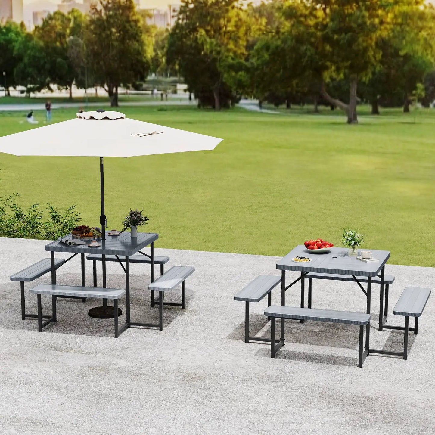 3-Piece Patio Bar Set Gazebo and Folding Stools