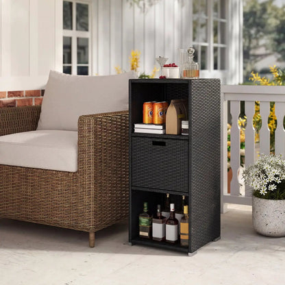 Outdoor Storage Cabinet for Patio Wicker