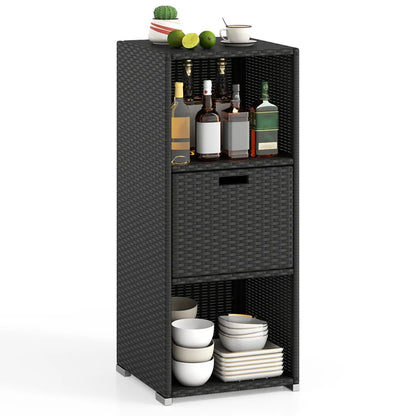 Outdoor Storage Cabinet for Patio Wicker