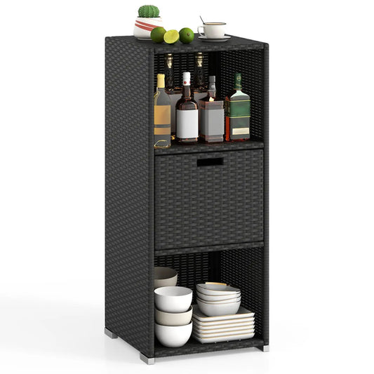 Outdoor Storage Cabinet for Patio Wicker
