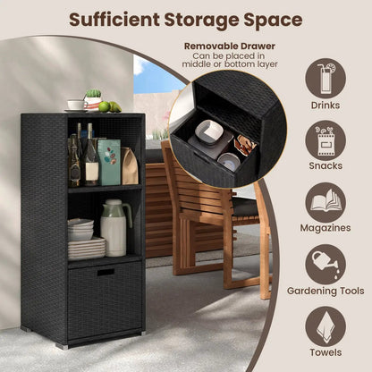 Outdoor Storage Cabinet for Patio Wicker