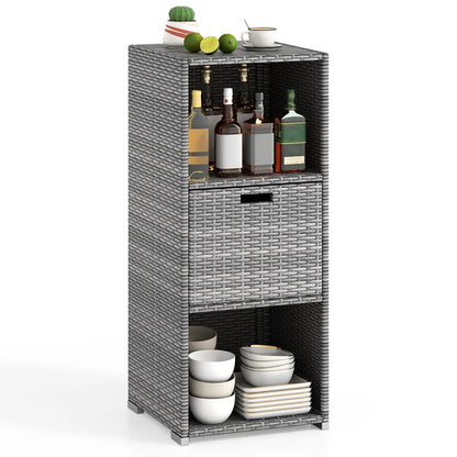Outdoor Storage Cabinet for Patio Wicker