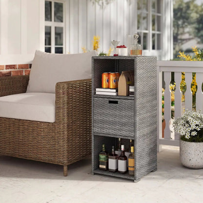 Outdoor Storage Cabinet for Patio Wicker