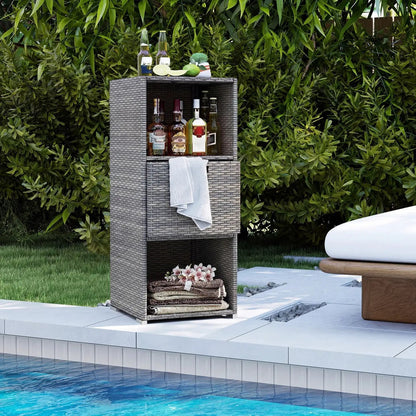 Outdoor Storage Cabinet for Patio Wicker