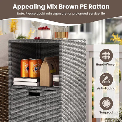 Outdoor Storage Cabinet for Patio Wicker