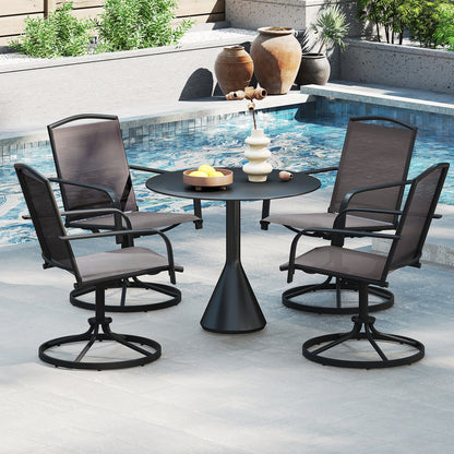 Juego de 2 sillas giratorias de exterior con respaldo alto y asiento transpirable - Gris