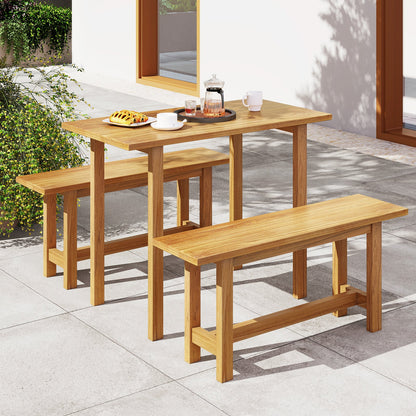 Outdoor Teak Wood Bench for Porch Backyard and Poolside