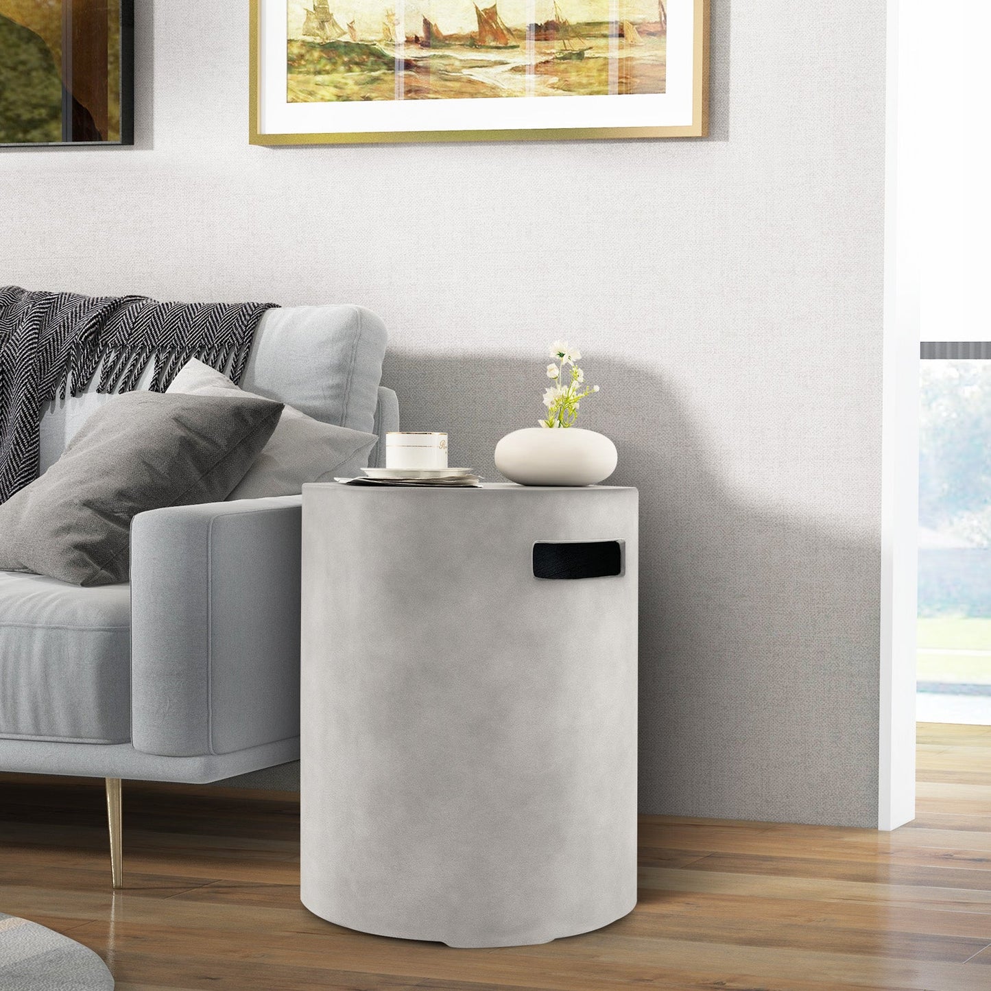 Mesa Escondite para Tanque Resistente a la Intemperie para Exteriores, Compatible con Tanques de Gas Propano Estándar de 20 LBS para Fogatas