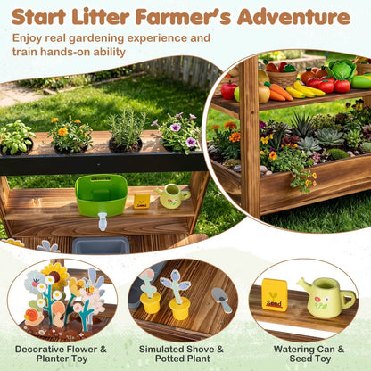 Outdoor Wooden Mud Kitchen With Water Faucet