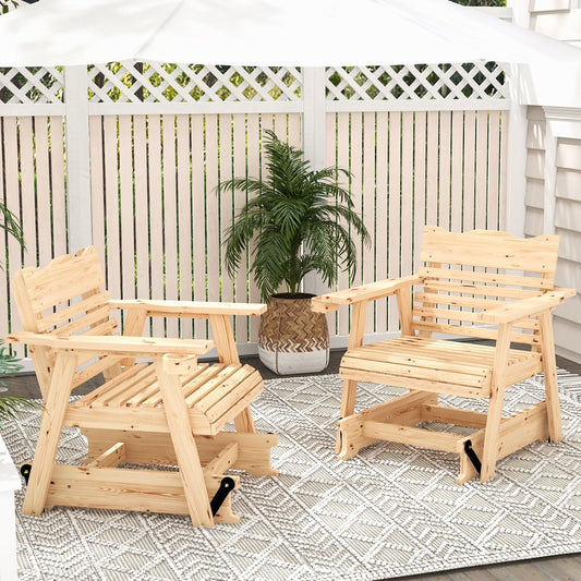Outdoor Wood Rocking Chair with High Back and Widened Armrests - Tampa Home & Garden Store