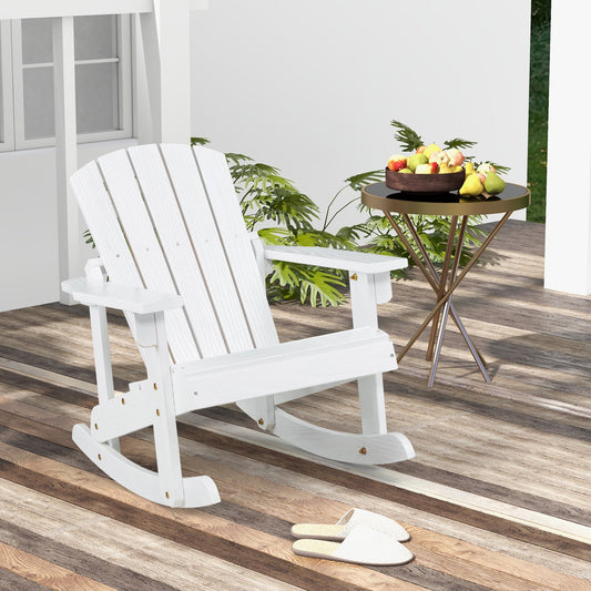 Outdoor Wooden Kid Adirondack Rocking Chair with Slatted Seat - Tampa Home & Garden Store