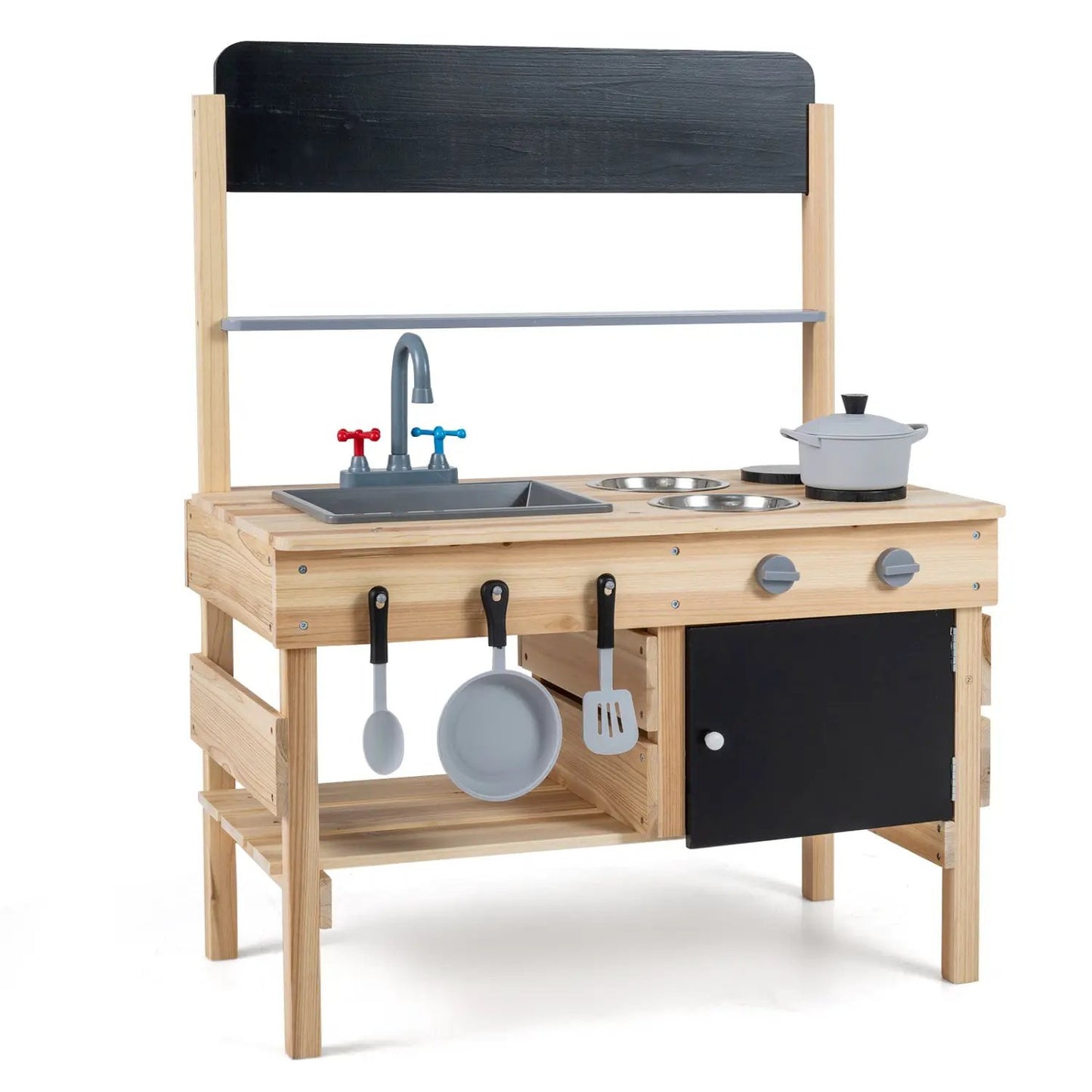 Outdoor Wooden Mud Kitchen for Kids with Sink
