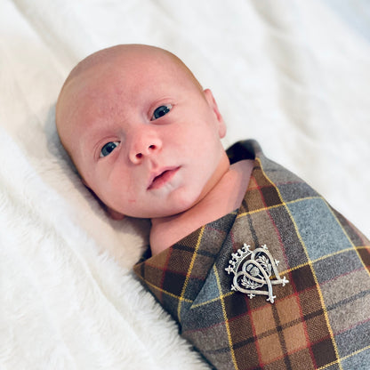 Outlander Tartan Flannel Baby Swaddle and Luckenbooth Set - Tampa Home & Garden Store