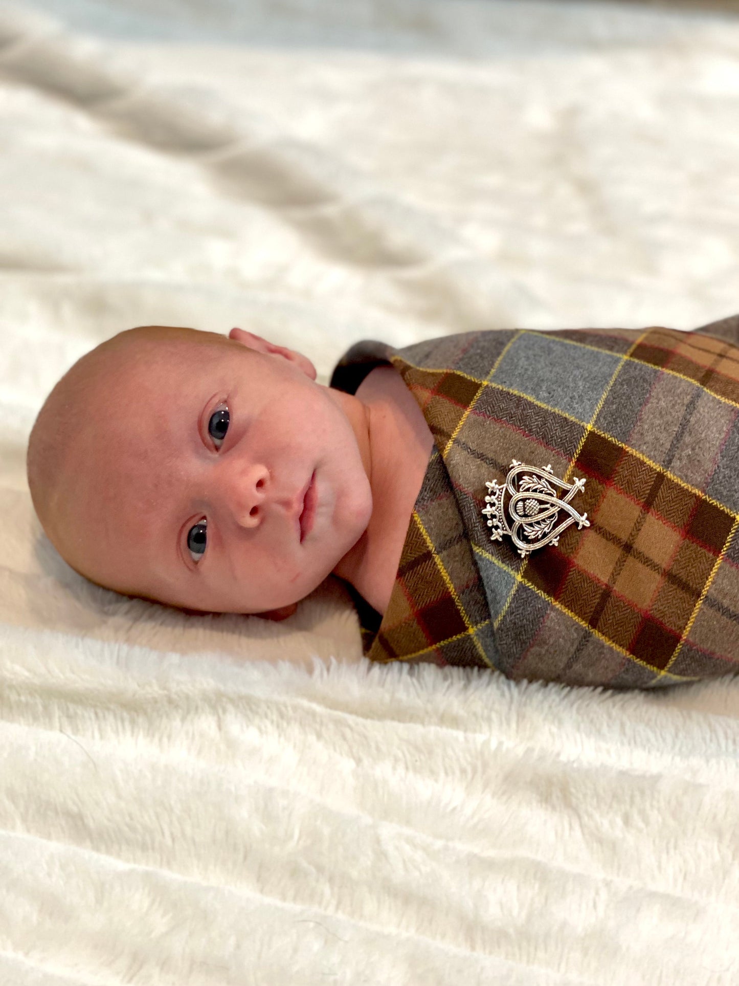 Outlander Tartan Flannel Baby Swaddle and Luckenbooth Set - Tampa Home & Garden Store