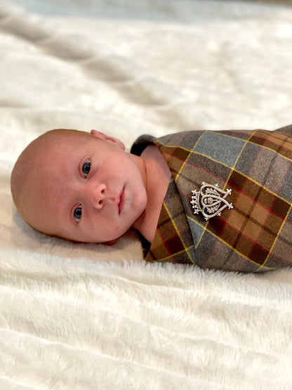 Outlander Tartan Flannel Baby Swaddle and Luckenbooth Set - Tampa Home & Garden Store