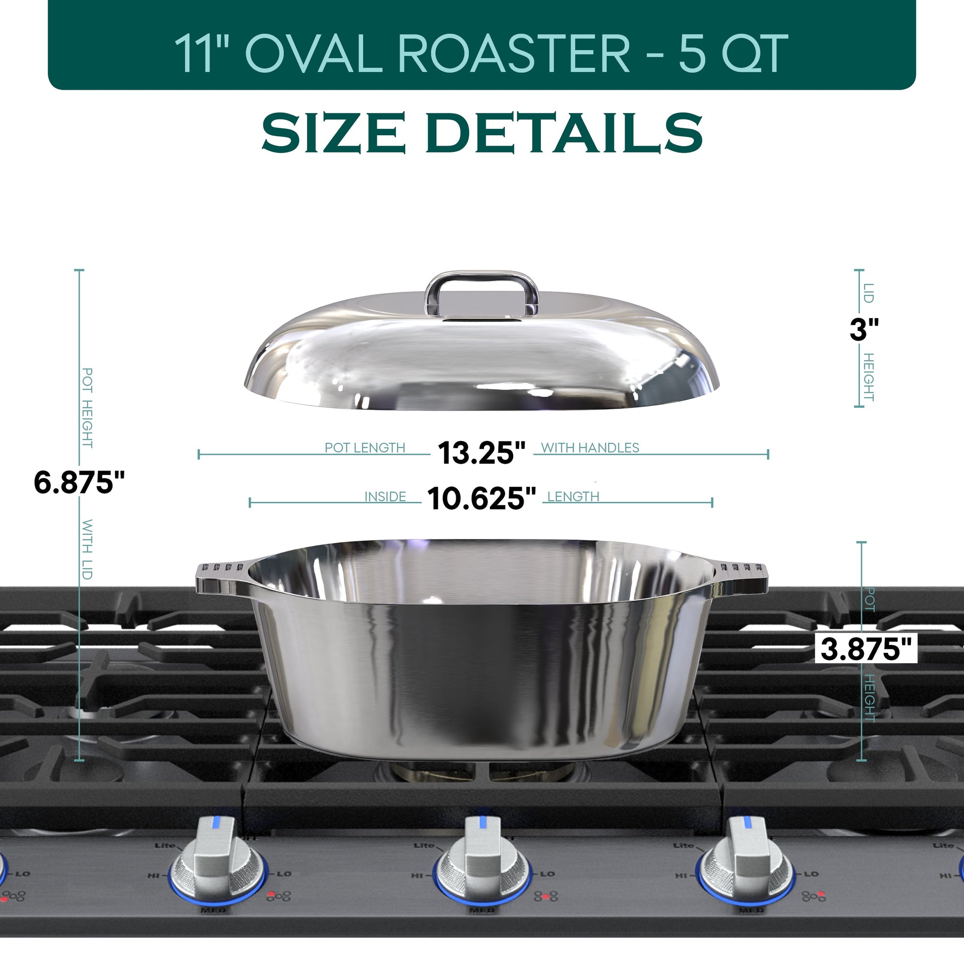 Oval Dutch Oven with Lid - 5 Quart (11 Inch) - Tampa Home & Garden Store