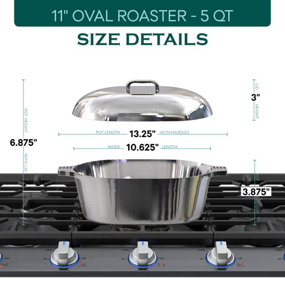 Oval Dutch Oven with Lid - 5 Quart (11 Inch) - Tampa Home & Garden Store