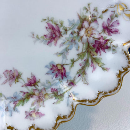 Oval Haviland Limoges Platter with Scalloped Edge. Stunning Porcelain Serving Dish. Wild Roses Motif. French Country. Serviceware. - Tampa Home & Garden Store