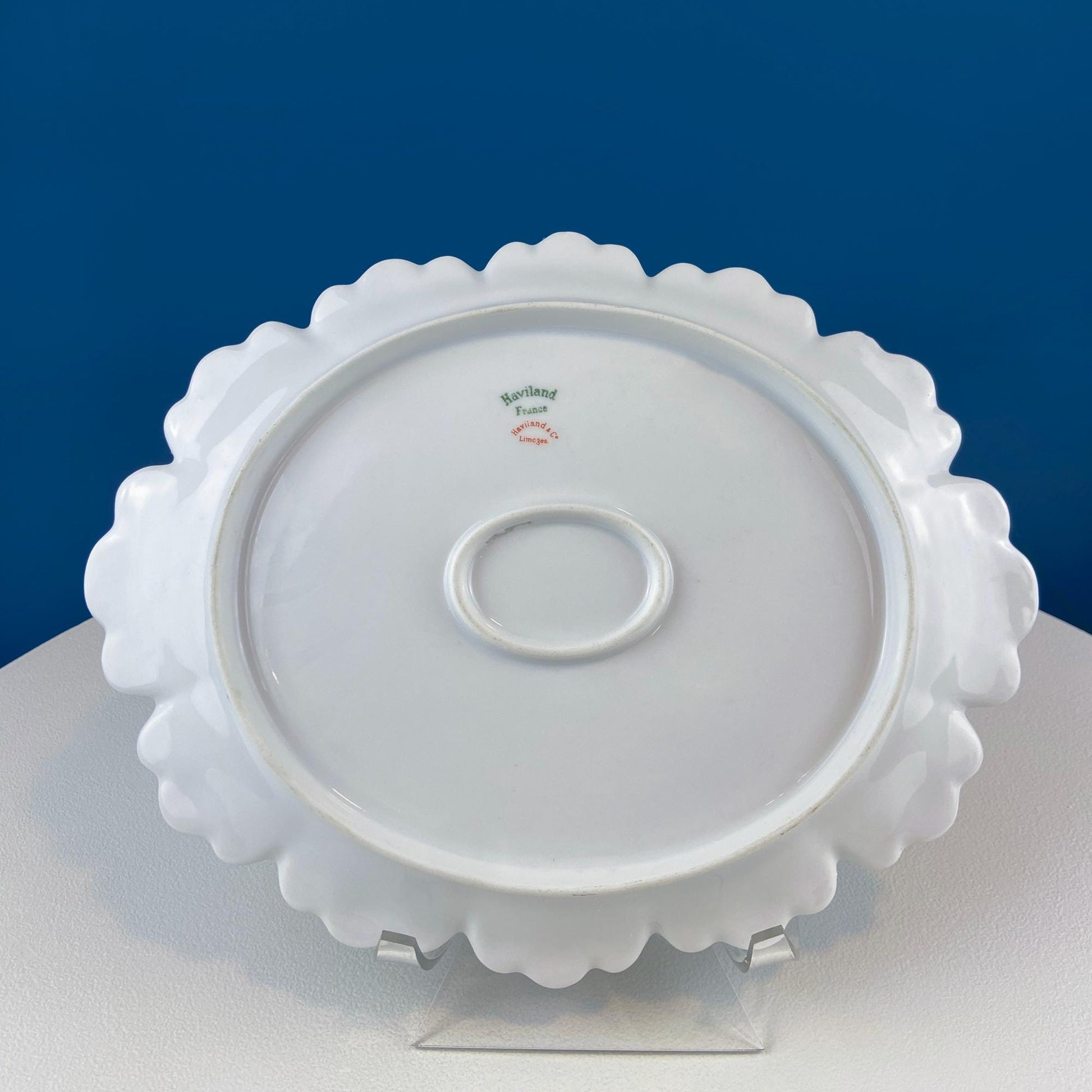 Oval Haviland Limoges Platter with Scalloped Edge. Stunning Porcelain Serving Dish. Wild Roses Motif. French Country. Serviceware. - Tampa Home & Garden Store