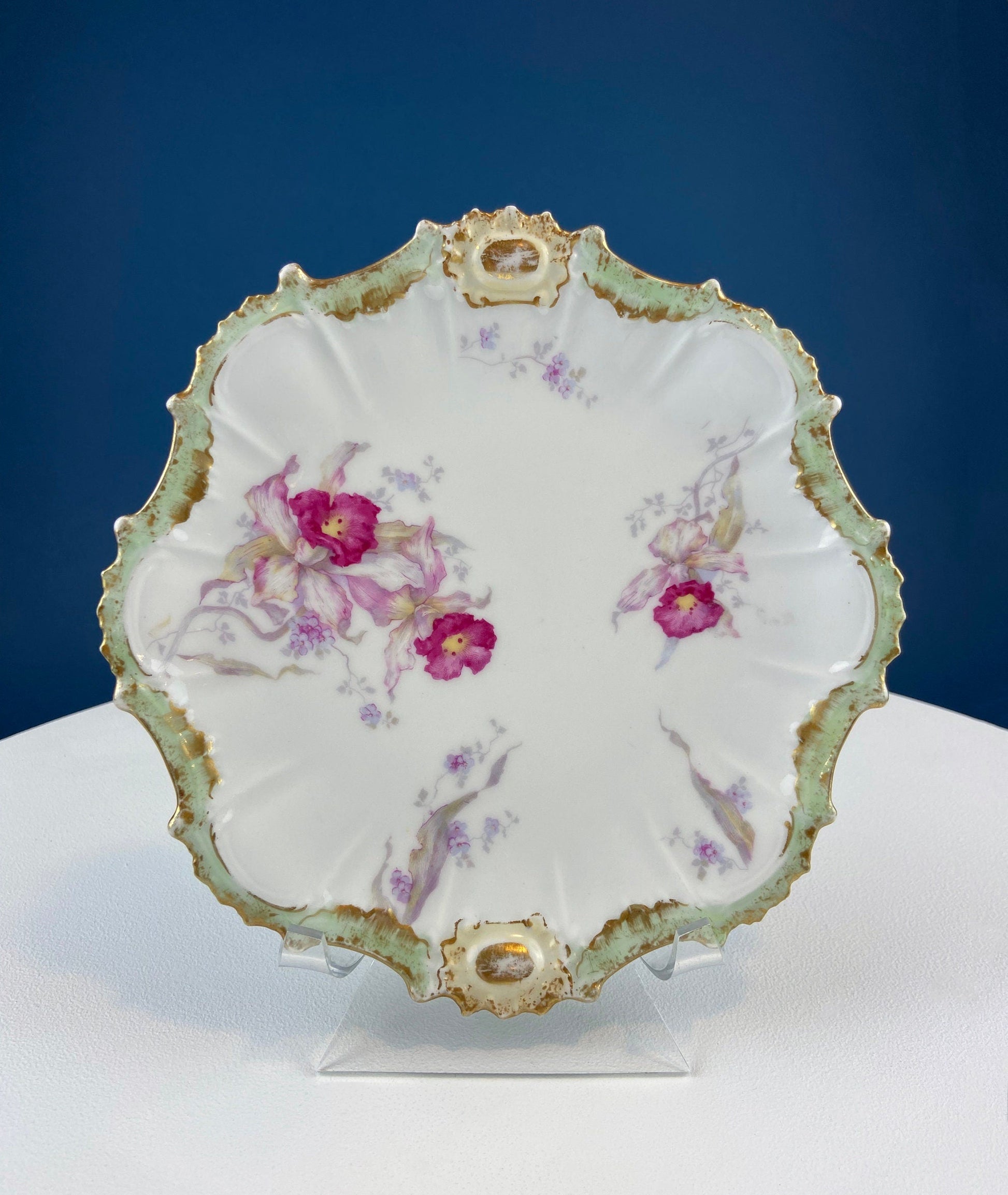 Oval Haviland Limoges Platter with Scalloped Edge. Stunning Porcelain Serving Dish. Wild Roses Motif. French Country. Serviceware. - Tampa Home & Garden Store