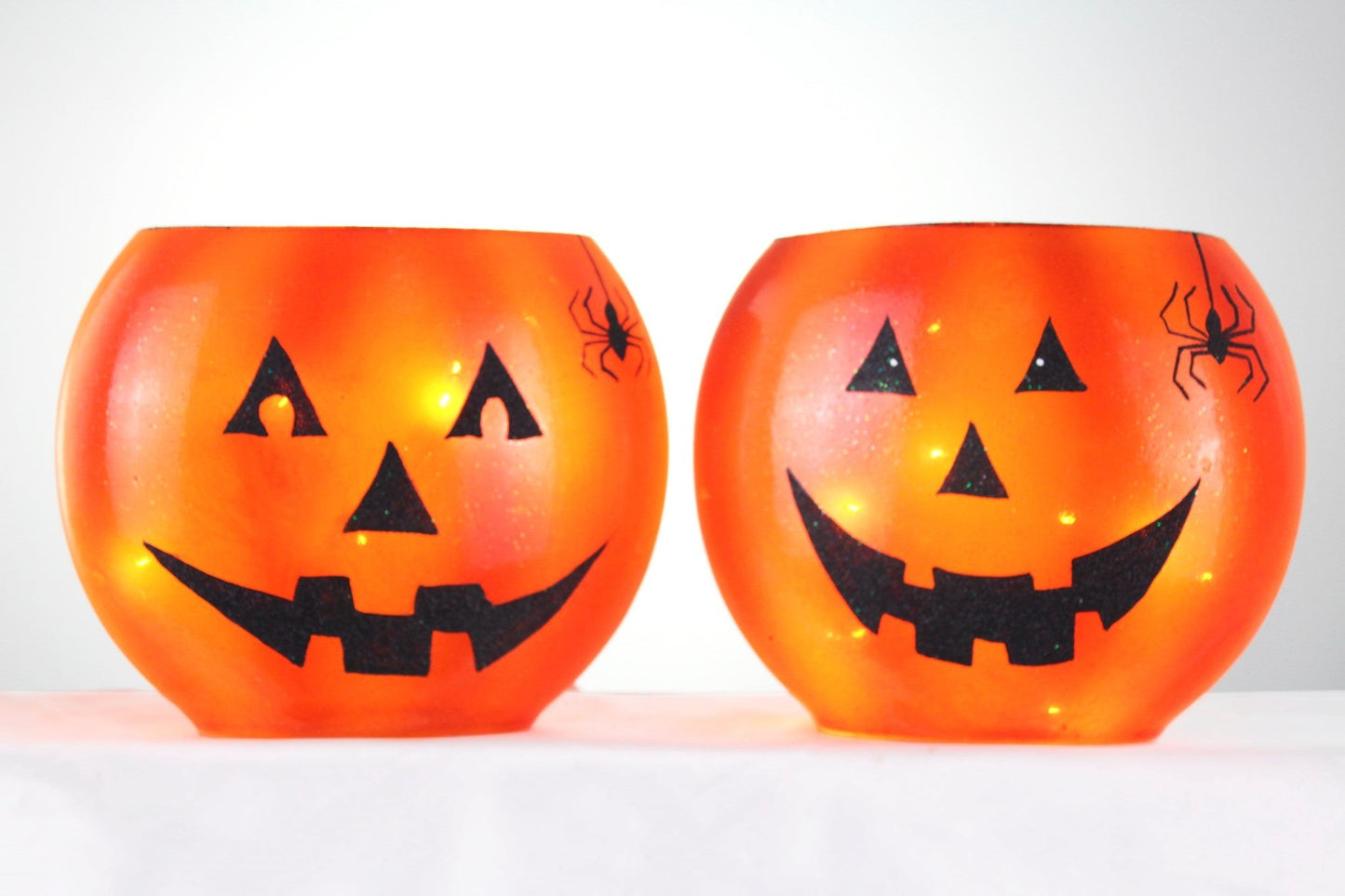 Oval Lighted Jack-o-Lantern Vase - 7 x 4 x 6.5 - 5 Teeth - Tampa Home & Garden Store