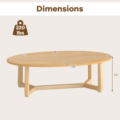 Oval wooden coffee table 46in long with thick top DirectDeals on Tampa Home & Garden Store
