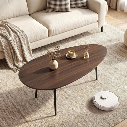 Oval Coffee Table Mid Century Center Table Metal