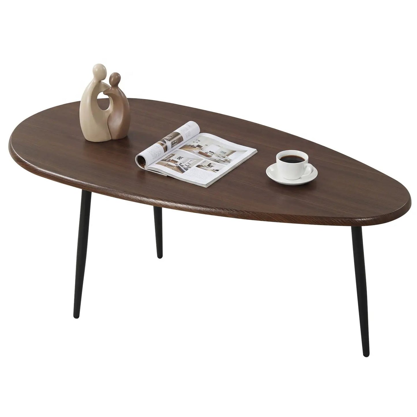 Oval Coffee Table Mid Century Center Table Metal