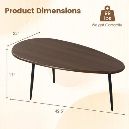 Oval Coffee Table Mid Century Center Table Metal