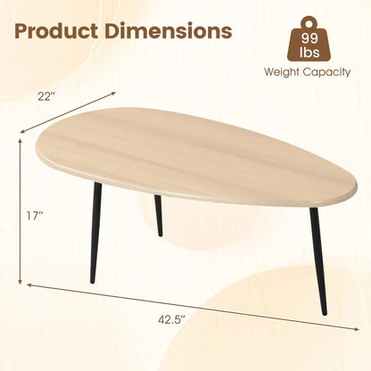 Oval Coffee Table Mid Century Center Table Metal