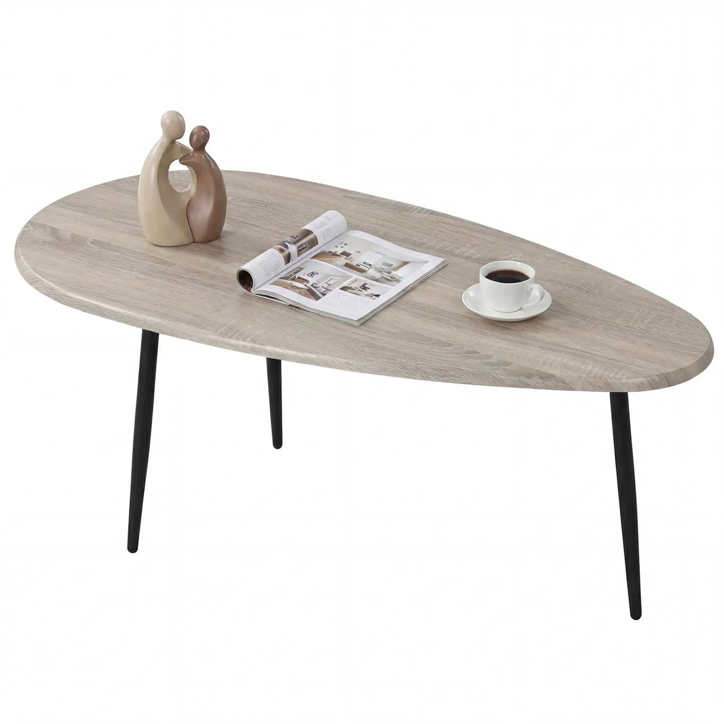 Oval Coffee Table Mid Century Center Table Metal