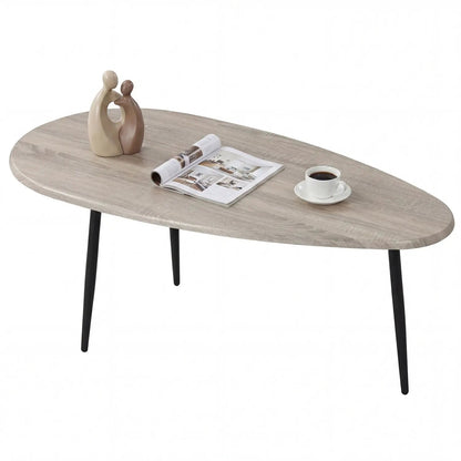 Oval Coffee Table Mid Century Center Table Metal