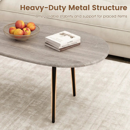 Oval Coffee Table Mid Century Center Table Metal