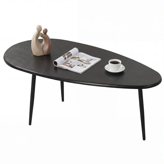 Oval black coffee table DirectDeals with mid-century silhouette and sturdy metal legs on Tampa Home & Garden Store