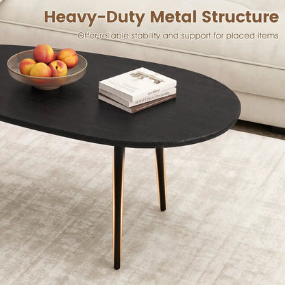 Oval Coffee Table Mid Century Center Table Metal