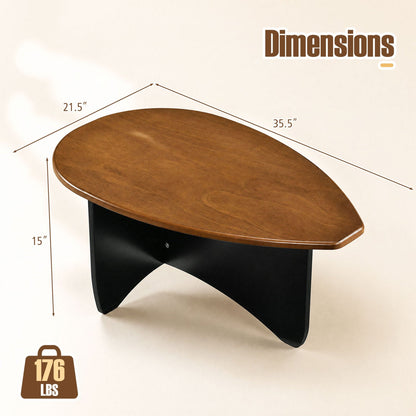 Oval coffee table DirectDeals, mid-century wood, low profile with warm brown finish on Tampa Home & Garden Store