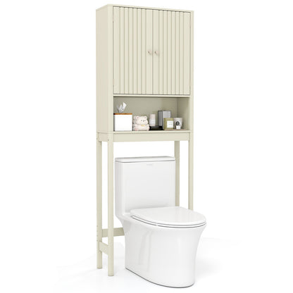 Over The Toilet Storage Cabinet with Fluted Doors