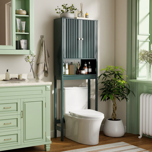 Over The Toilet Storage Cabinet with Fluted Doors - Tampa Home & Garden Store