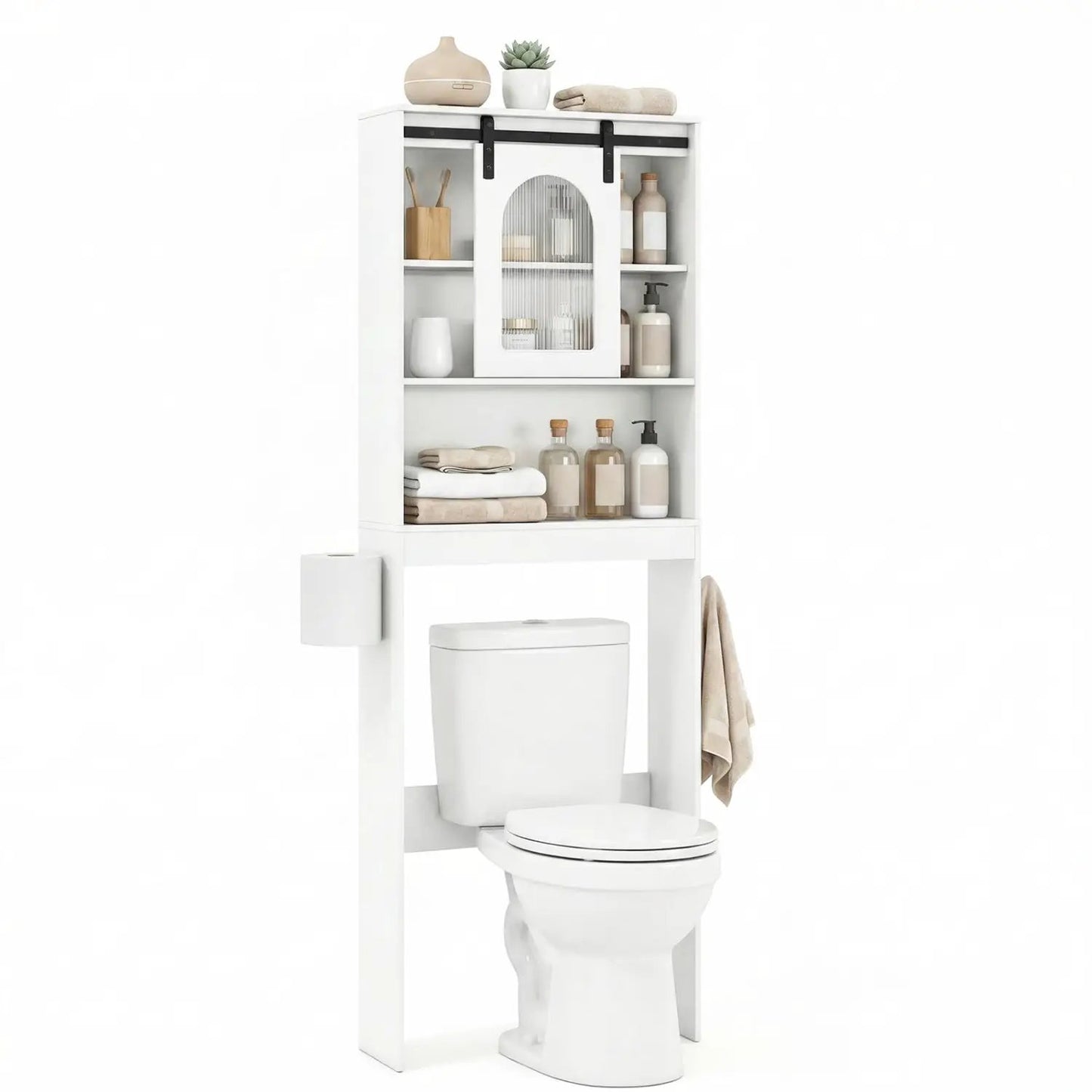 Over Toilet Storage Cabinet Sliding Barn Door