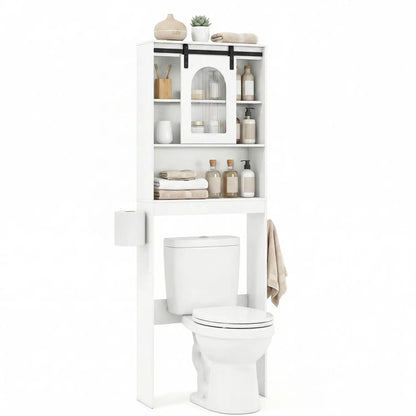 Over Toilet Storage Cabinet Sliding Barn Door